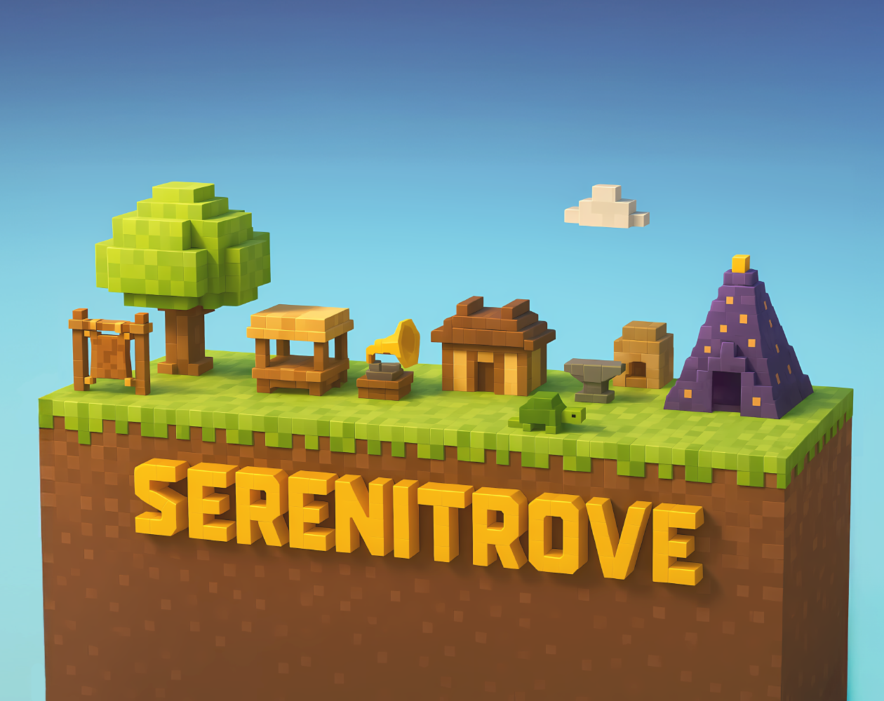 Screenshot of Dig, Discover, Delight: Serenitrove's Relaxing Pixel Art Adventure