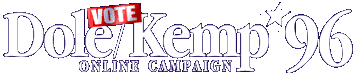 Screenshot of Time Warp! Explore the 1996 Dole Kemp Campaign Website