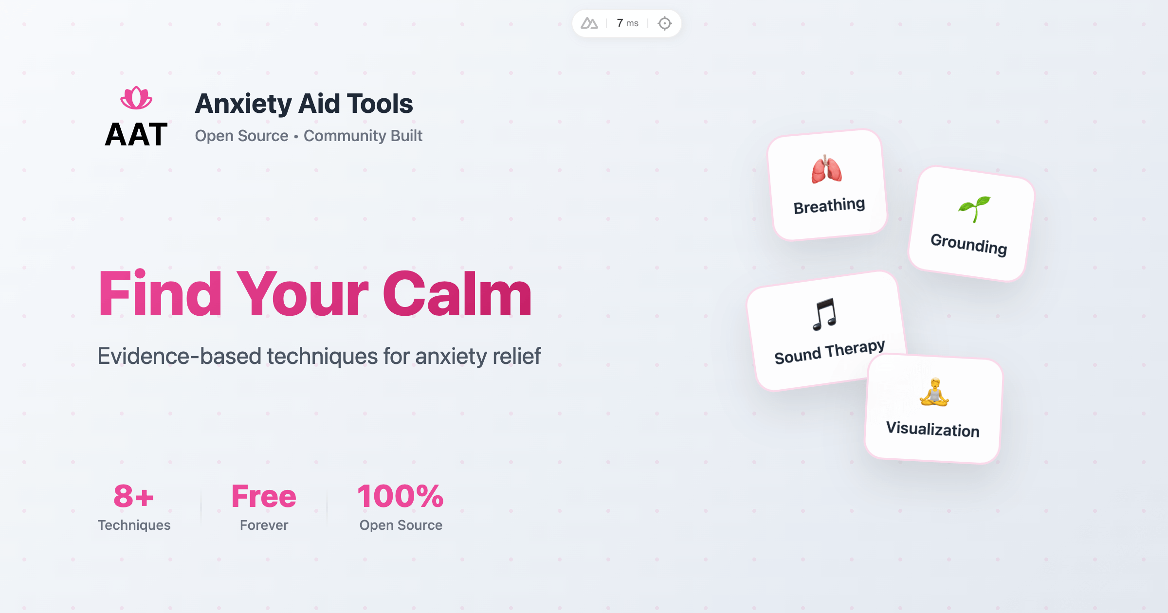 Screenshot of Quick Anxiety Relief: Free Online Tools & Techniques